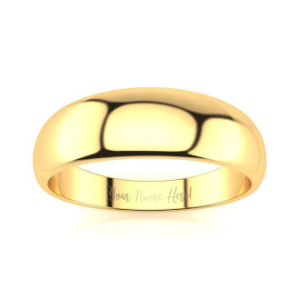 14K Yellow Gold 6MM Heavy Tapered Ladies and Mens Wedding Band, Size 17